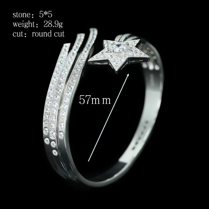 925 Silver Gold-Plated High Carbon Diamond Star Bracelet – Elegant & Sparkling Design - Image 3