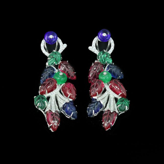 925 Silver Gold-Plated High Carbon Diamond Fruit-Shaped Long Earrings – Elegant & Unique Design - Image 4