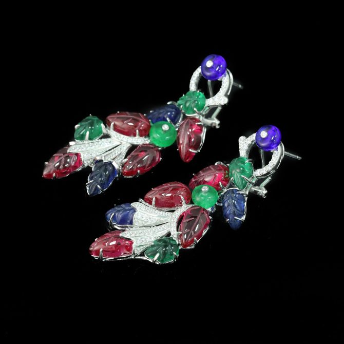 925 Silver Gold-Plated High Carbon Diamond Fruit-Shaped Long Earrings – Elegant & Unique Design - Image 3