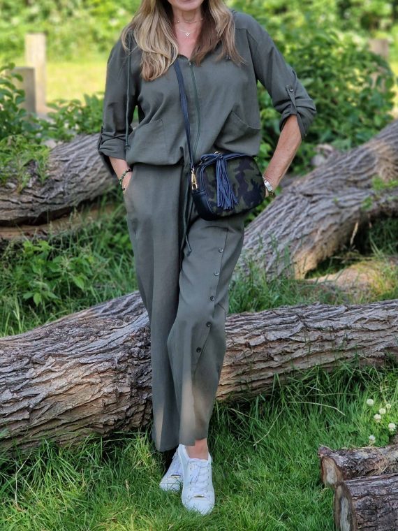 Casual Zipper Hooded Coat And Pants Set - Image 4