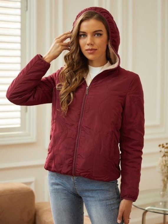 Casual Tops Long Sleeve Warm Short Coat - Image 2