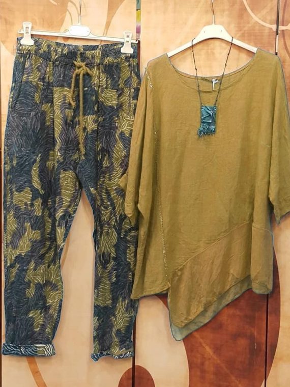 Casual Simple Printing Irregular Two Piece Suit
