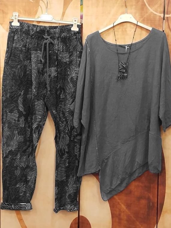 Casual Simple Printing Irregular Two Piece Suit - Image 2