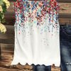 Tie-dye Print V-neck Casual Blouse - Image 6