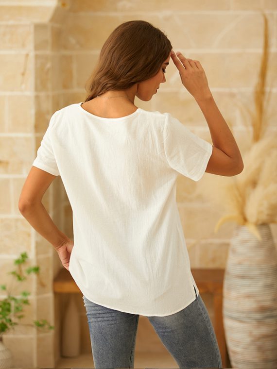 Cute O-neck Casual Short Sleeve Butterfly Printed T-shirt - Image 4