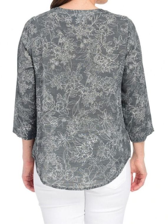 Black & White Printed Pleated Top - Image 2