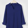 Solid Casual V-neck Margarita Long Sleeve Shirt - Image 10