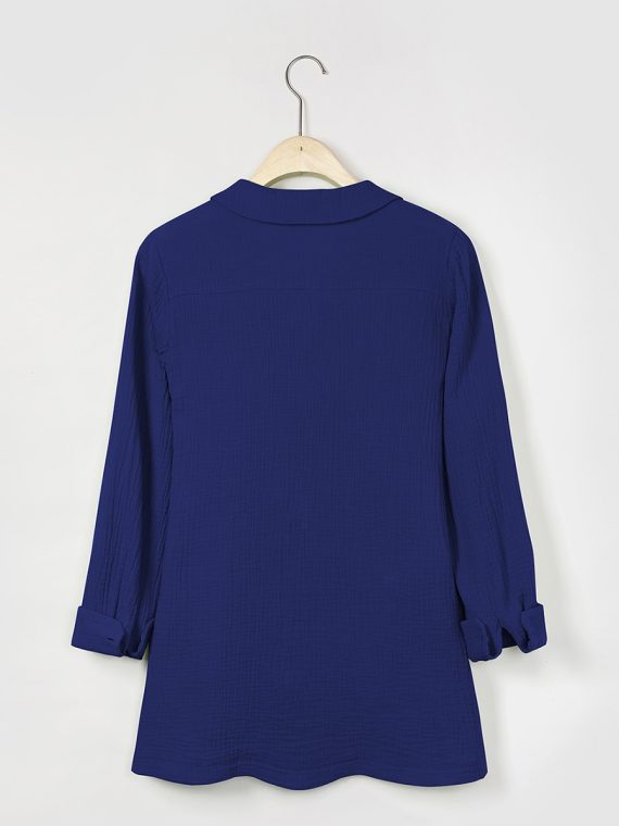 Solid Casual V-neck Margarita Long Sleeve Shirt - Image 11