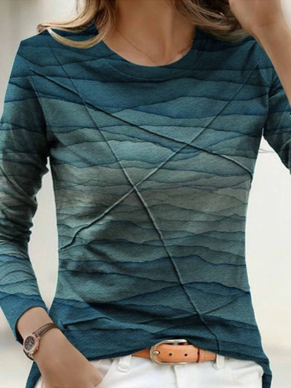 Dreamy Print Round Neck Top