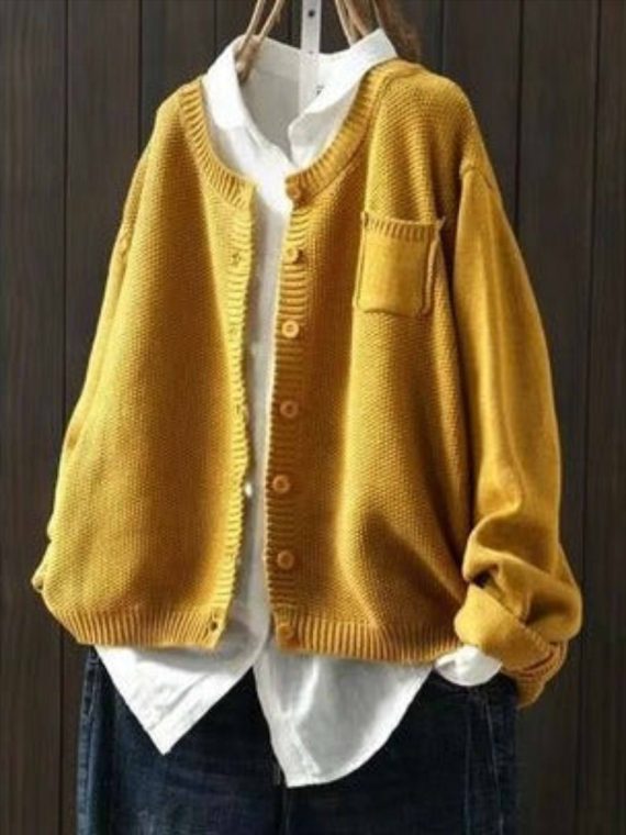 Crew Neck H-Line Long Sleeve Sweater