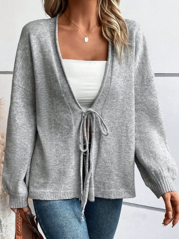Chic Long Sleeve Plain Sweater