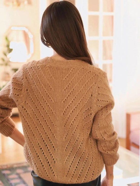 Elegant Long Sleeve Plain Sweater - Image 2