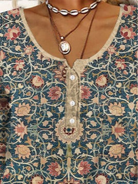 Ethnic Casual Crew Neck Sweatshirt - Image 3