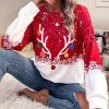 Elegant Print Round Neck Top