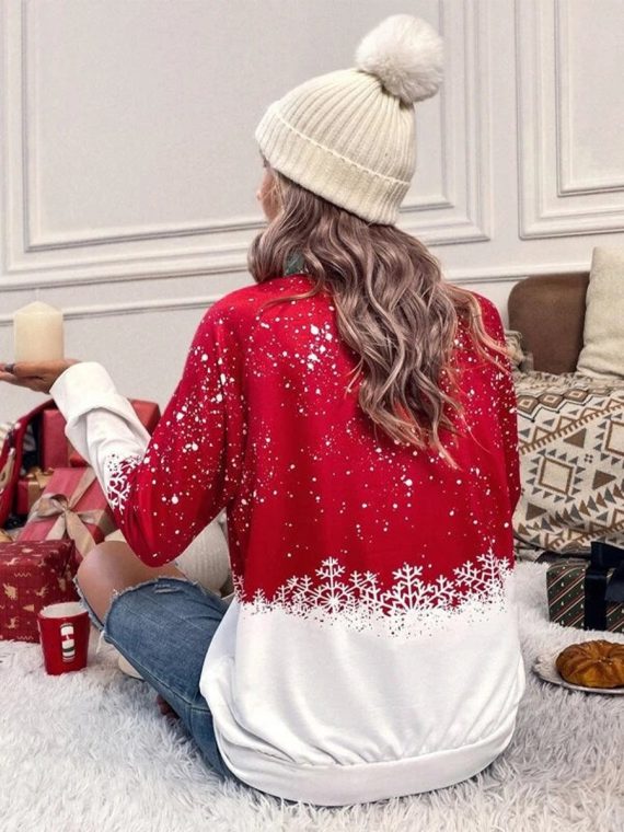 Elegant Print Round Neck Top - Image 2