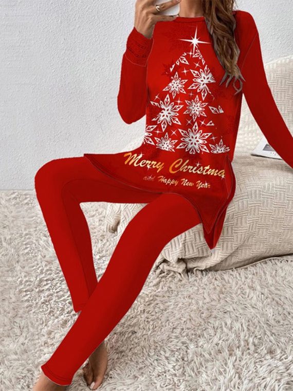 Gorgeous Red Print Two Piece Set