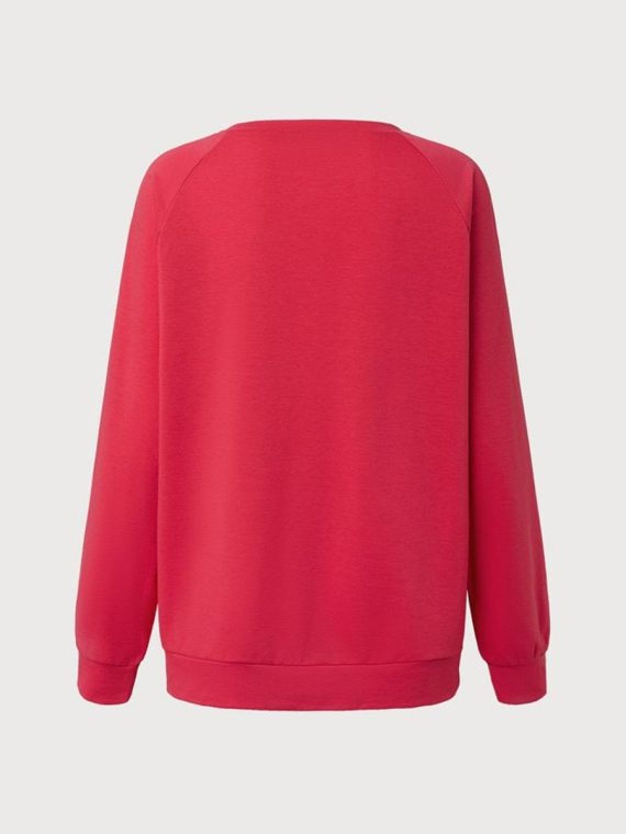 Crew Neck Long Sleeve Cotton Letter Print Sweatshirt - Image 4