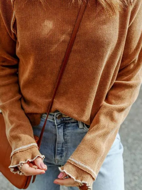 Plain Crew Neck Casual T-Shirt - Image 3