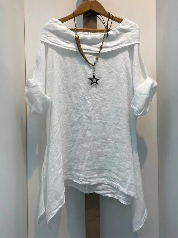 Plus Size Solid One Shoulder Top