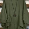 Green Plain Long Sleeve Top