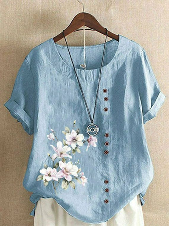 Casual Floral Print Blouse - Image 2