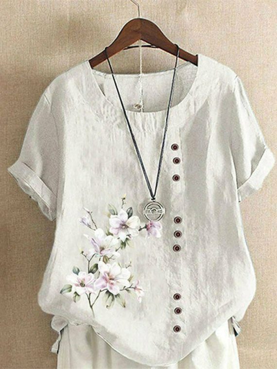 Casual Floral Print Blouse - Image 3