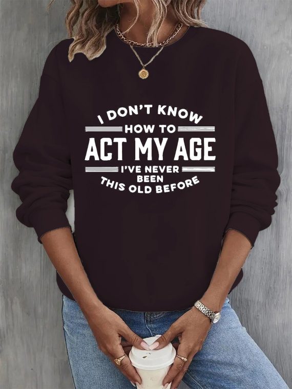 Crew Neck Text Letters Casual Sweatshirt