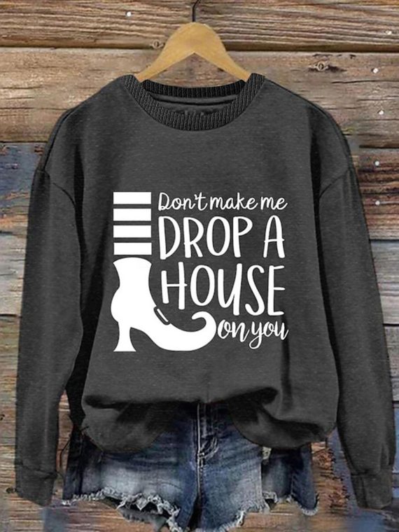 Casual Round Neck Graphic Print Pullover - Image 3