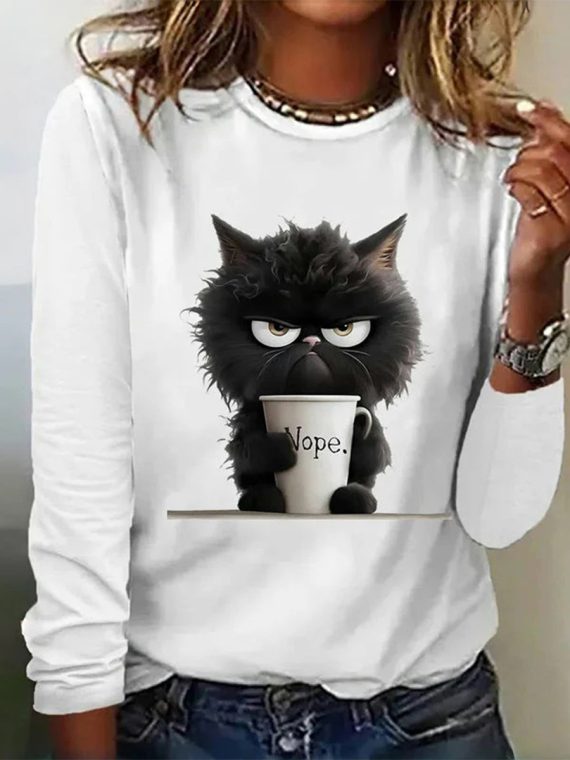 Creative Cat Print T-Shirt