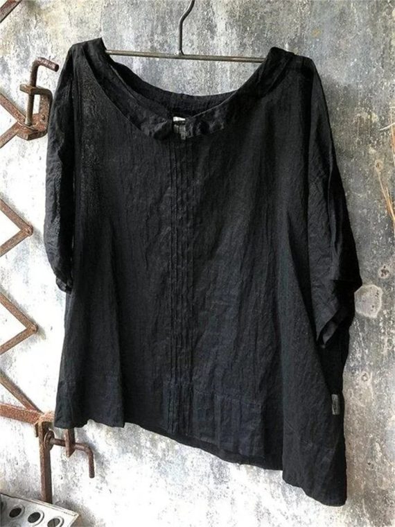 3/4 Sleeve Solid Cotton Blend Top - Image 2