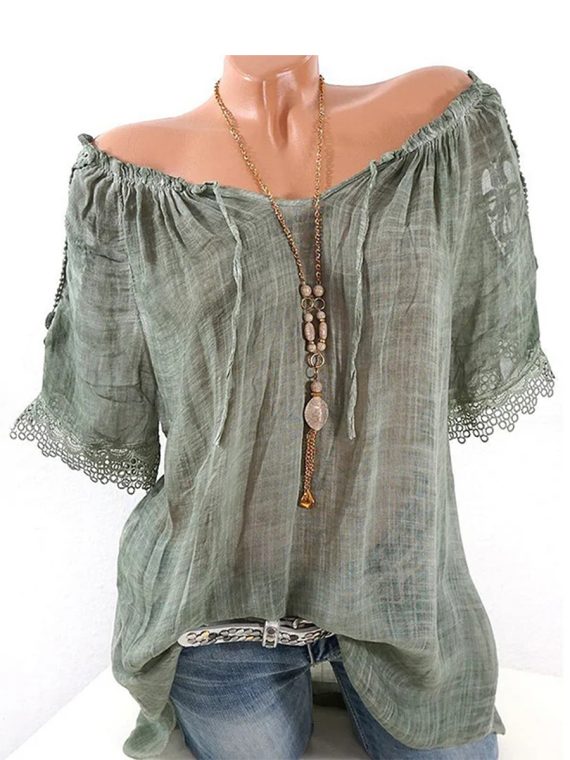 Casual Solid Color Short Sleeve Comfy T-Shirt
