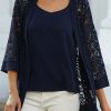 Plain  3/4 Sleeve Two Piece Set
