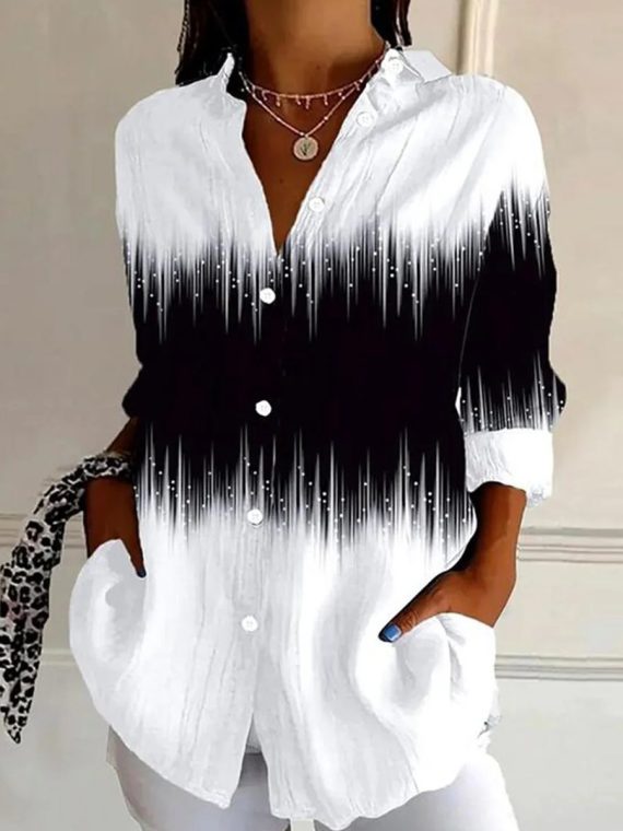 Black And White Long Sleeve Shirt
