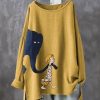 Animal Print Round Neck Long Sleeve T-shirt