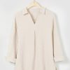 Solid Casual V-neck Margarita Long Sleeve Shirt - Image 12