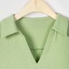 Solid Casual V-neck Margarita Long Sleeve Shirt - Image 4
