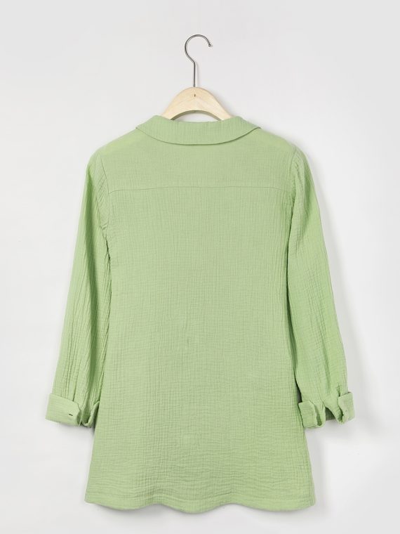 Solid Casual V-neck Margarita Long Sleeve Shirt - Image 6